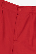 Vintage Cherry Red Linen-Like High Waisted Shorts (1980s)