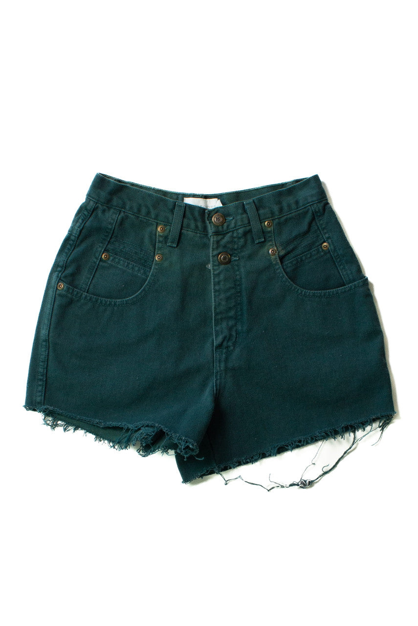 Vintage Green Cutoff Denim Shorts (sz. 4)