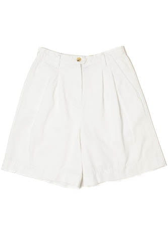 Vintage White Pleated Shorts (Sz. 6)