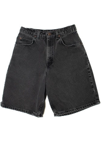 Vintage 1990's Levi's 565 Orange Tab Black Denim Shorts (Sz. 27)