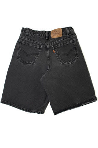Vintage 1990's Levi's 565 Orange Tab Black Denim Shorts (Sz. 27)
