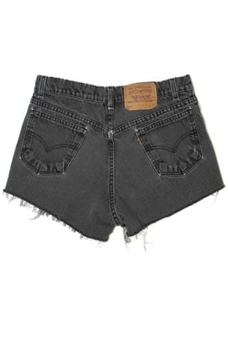 Vintage 1990's Levi's Orange Tab Black Denim Cutoff Shorts (Sz. 33)