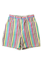 Vintage Abstract Striped Denim Shorts (1990s)