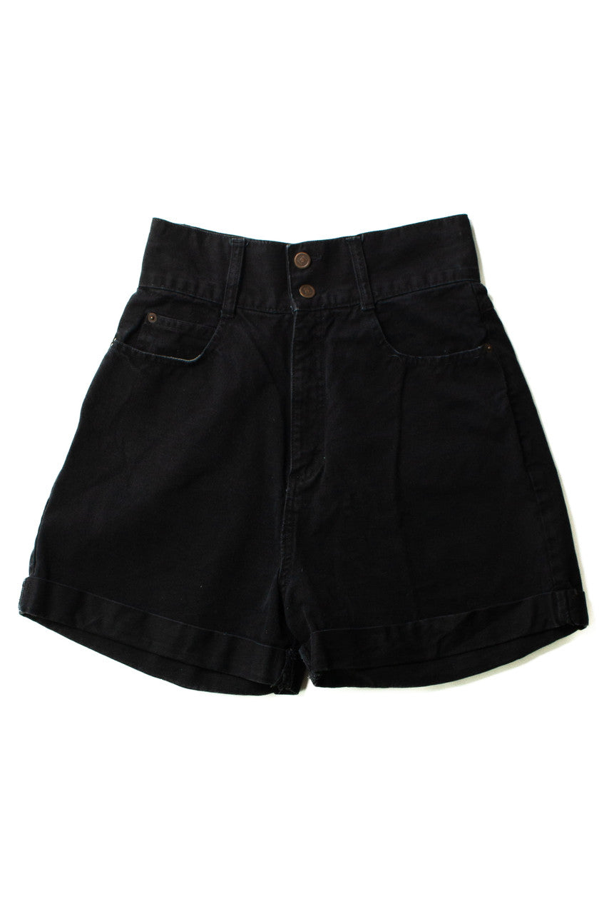 Vintage Black High Waisted l.e.i. Shorts (1990s)