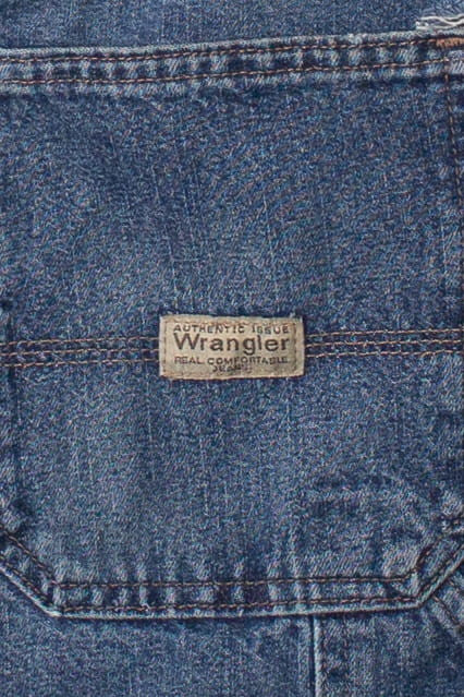 Medium Dark Wash Denim Wrangler Carpenter Shorts