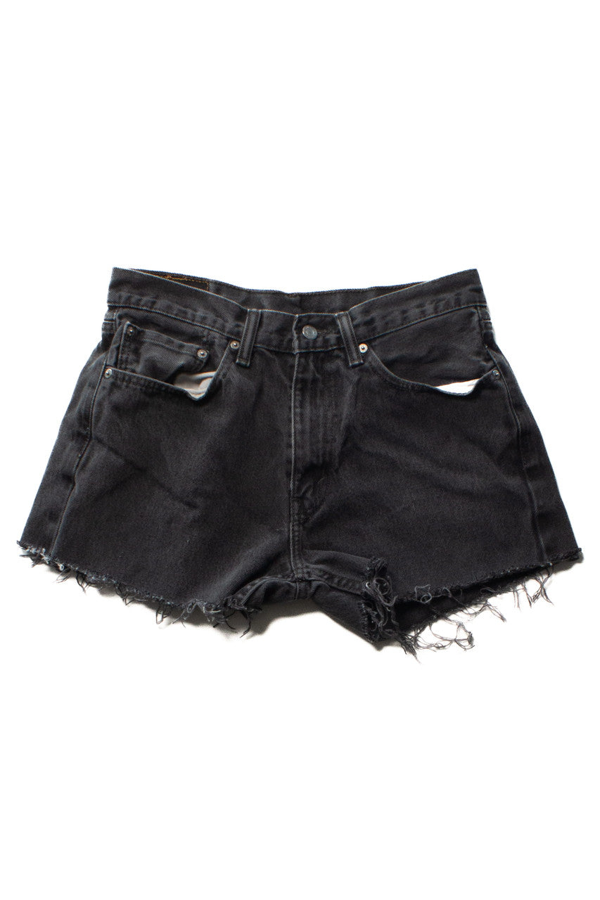 Vintage Black Levi's Cut Off Denim Shorts (sz. 34)