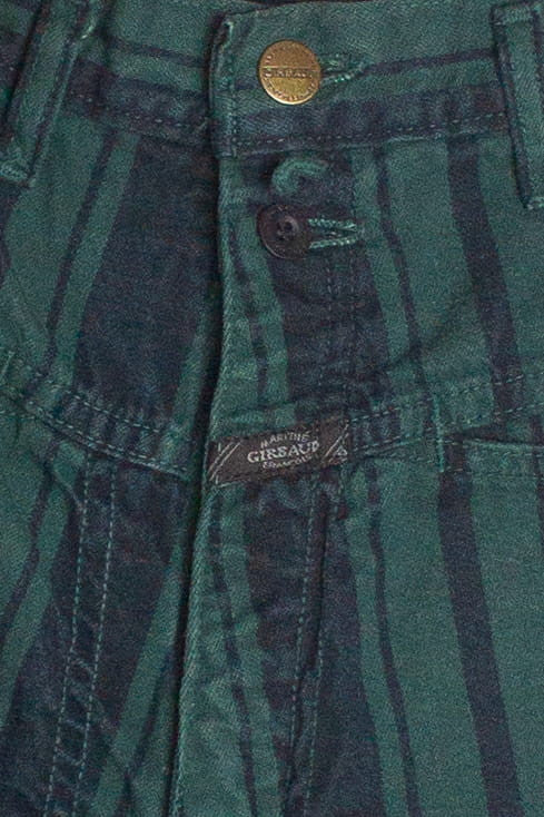 Vintage Navy Green Striped Marithe + Francois Girbaud High Waisted Shorts