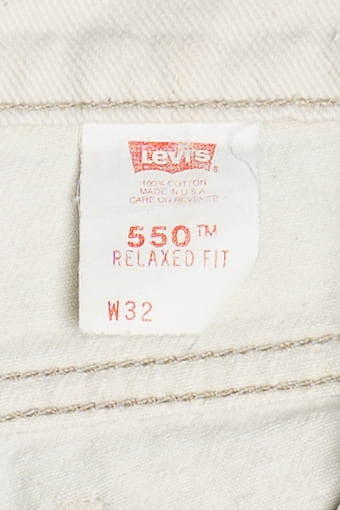 Vintage Levi's 550 Orange Tab Ivory Denim Cutoff Shorts