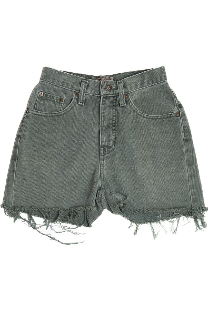 Vintage Express Olive Denim Cutoff Shorts