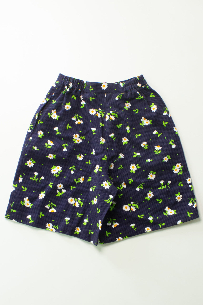 Vintage Daisy Print Cotton Shorts (1990s)