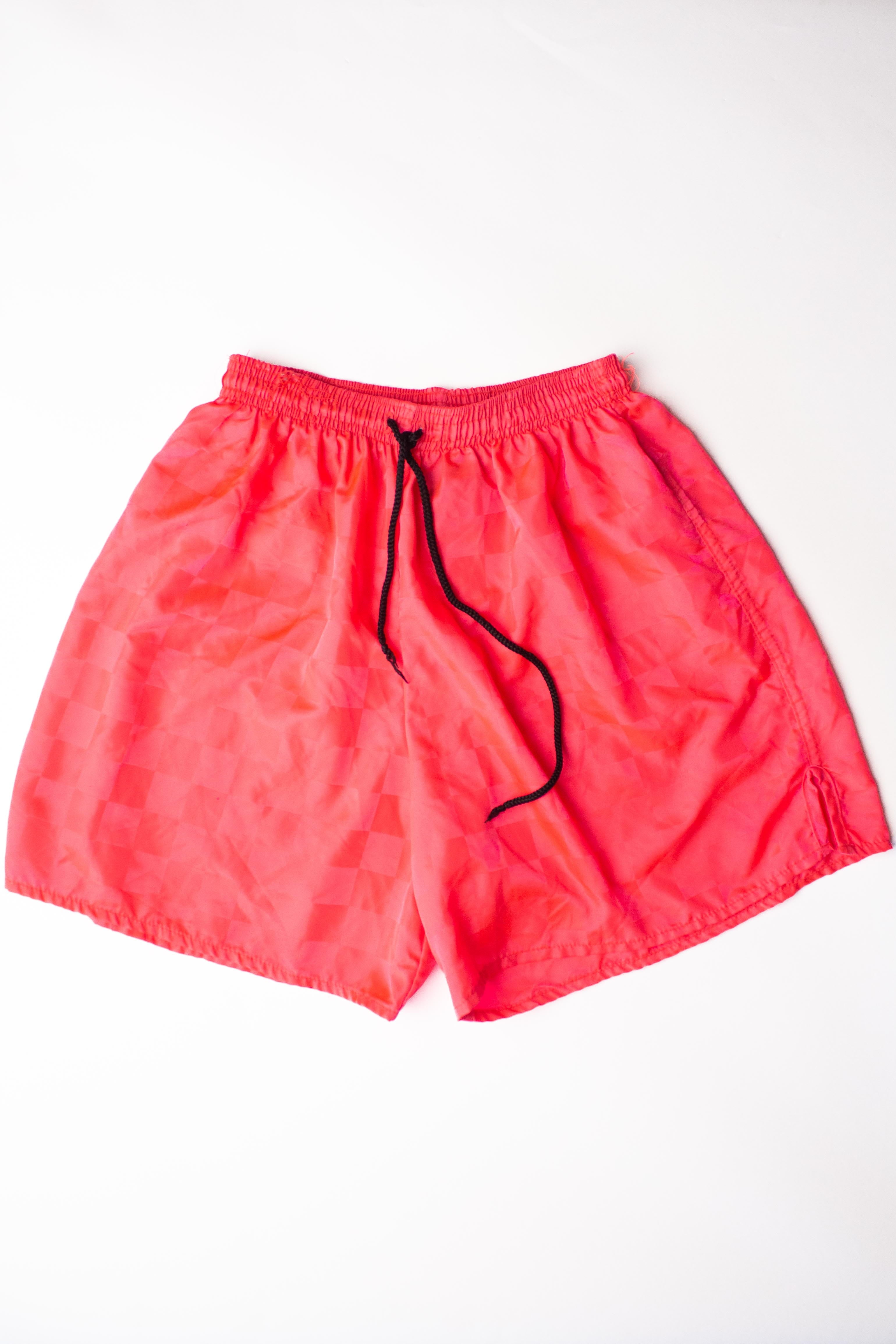 Vintage Checkered Hot Pink Athletic Shorts (1990s)
