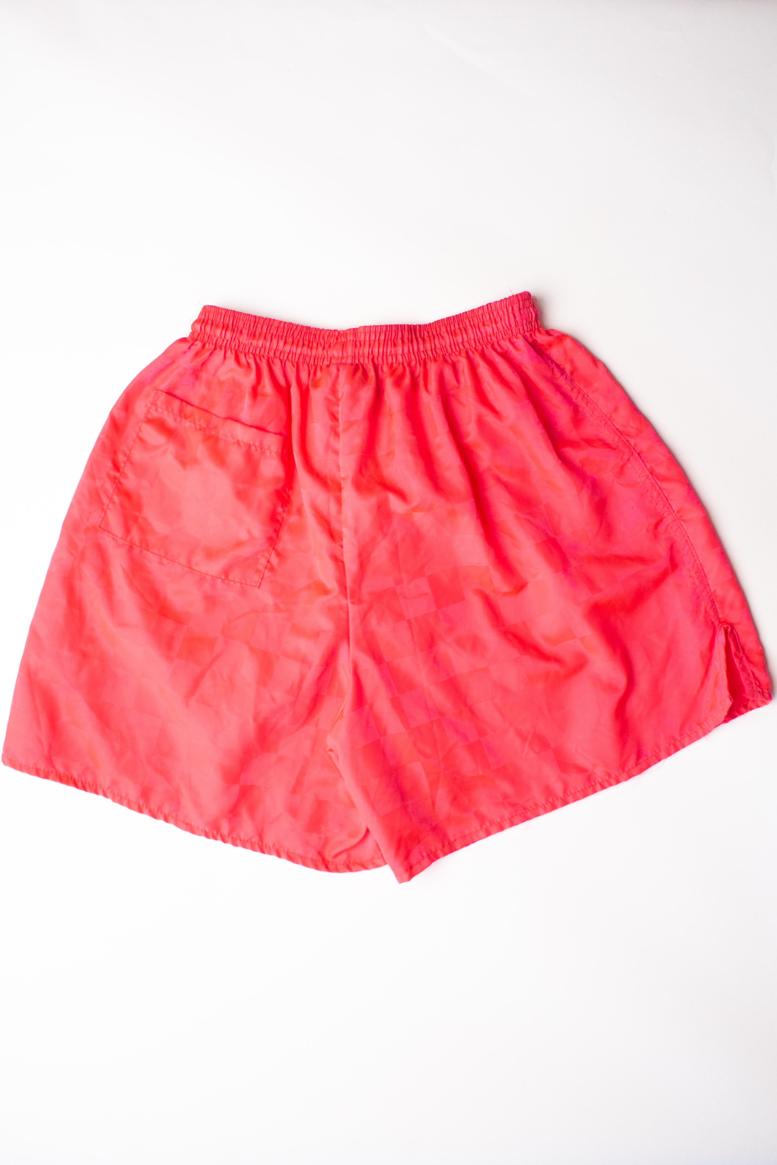 Vintage Checkered Hot Pink Athletic Shorts (1990s)