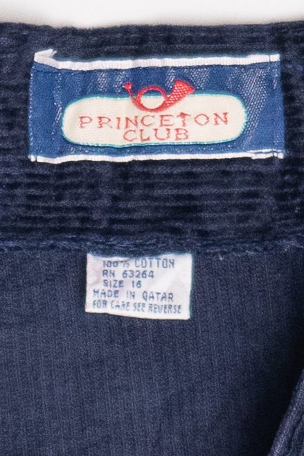 Vintage Princeton Club High Waisted Navy Corduroy Shorts (1990s)