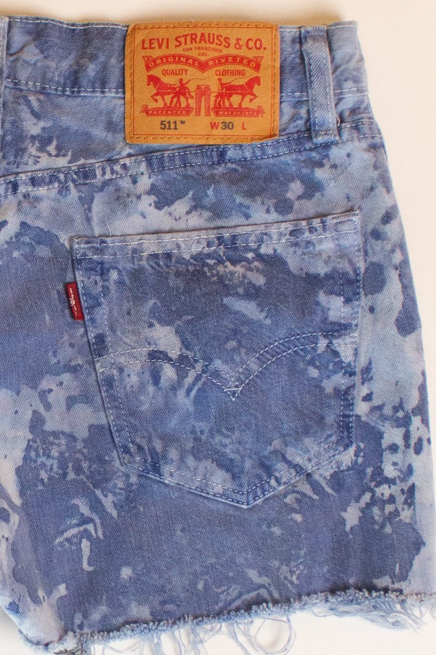 Blue Bleached Levi's Denim Cutoff Shorts (2010s)