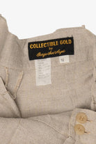 Vintage Collectible Gold Beige High Waisted Wide Leg Shorts (1980s)