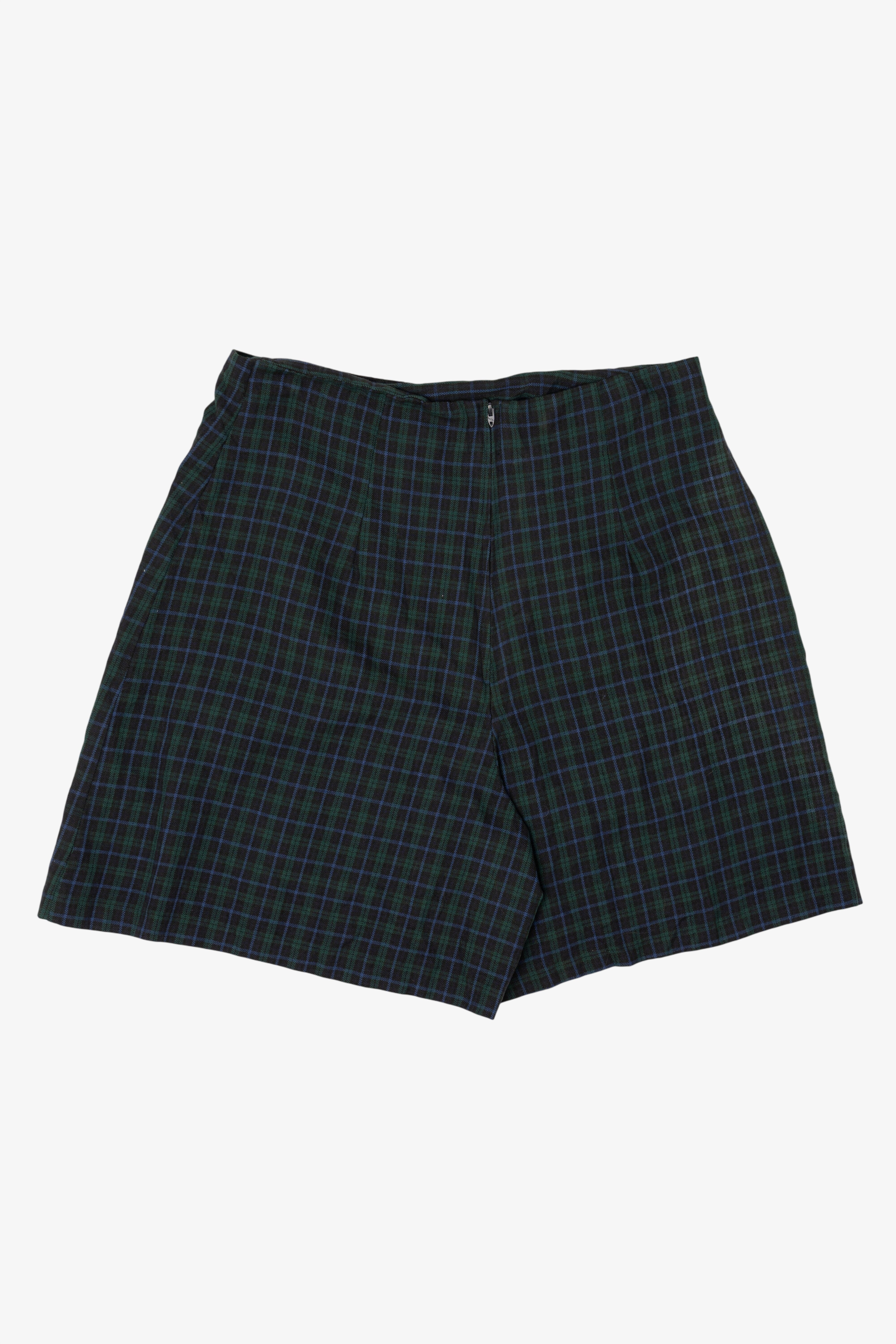 Vintage Navy Blue Plaid First Option Mini Skort (1990s)