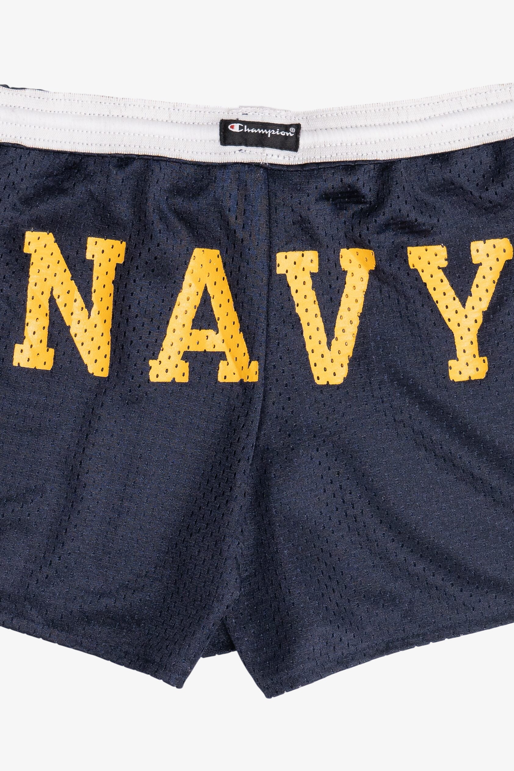 Champion "NAVY" Foldover Sports Mesh Short Shorts (2020s)