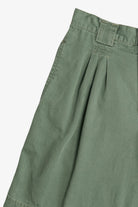 Vintage Sage Green Pleated High Waisted Shorts (1990s)