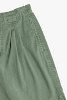 Vintage Sage Green Pleated High Waisted Shorts (1990s)