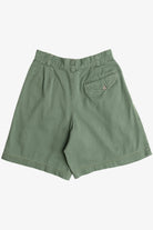Vintage Sage Green Pleated High Waisted Shorts (1990s)