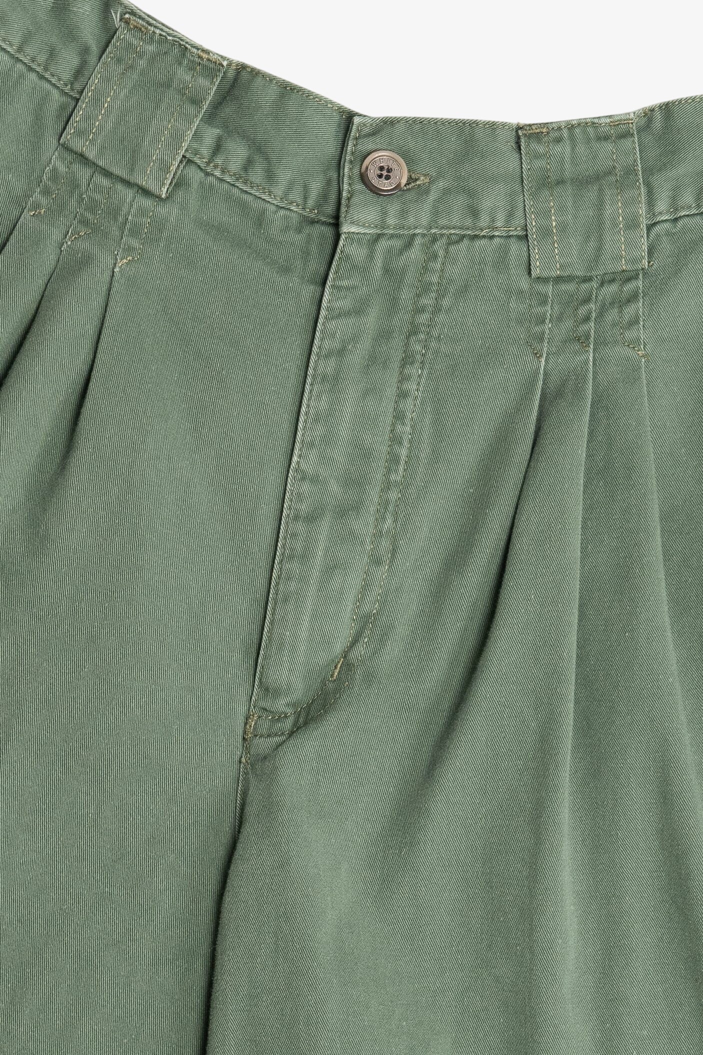 Vintage Sage Green Pleated High Waisted Shorts (1990s)