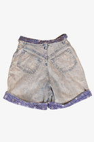 Vintage Acid Wash Fold Over Denim Shorts (1990s)
