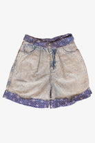 Vintage Acid Wash Fold Over Denim Shorts (1990s)