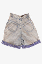 Vintage Acid Wash Fold Over Denim Shorts (1990s)