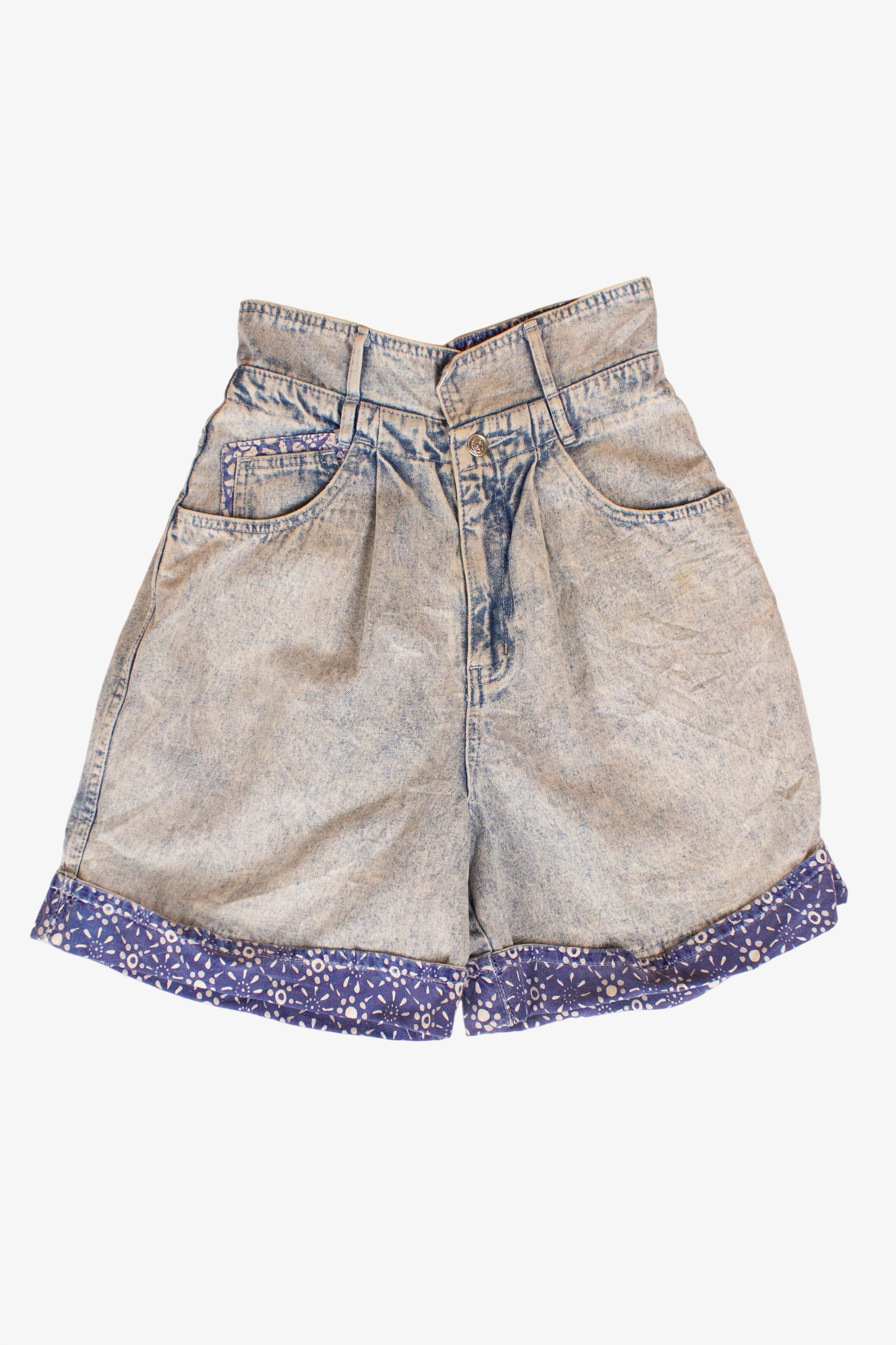 Vintage Acid Wash Fold Over Denim Shorts (1990s) – Ragstock
