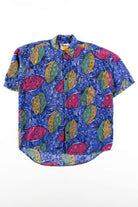 Vintage Blue Swirls Silk Shirt
