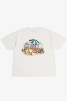 Vintage Cats & Kittens On The Beach Front/Back Print Single Stitch T-Shirt (1990s)