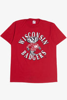 Vintage "Wisconsin Badgers" University Of Madison Mascot Front/Back Print T-Shirt (1990s)