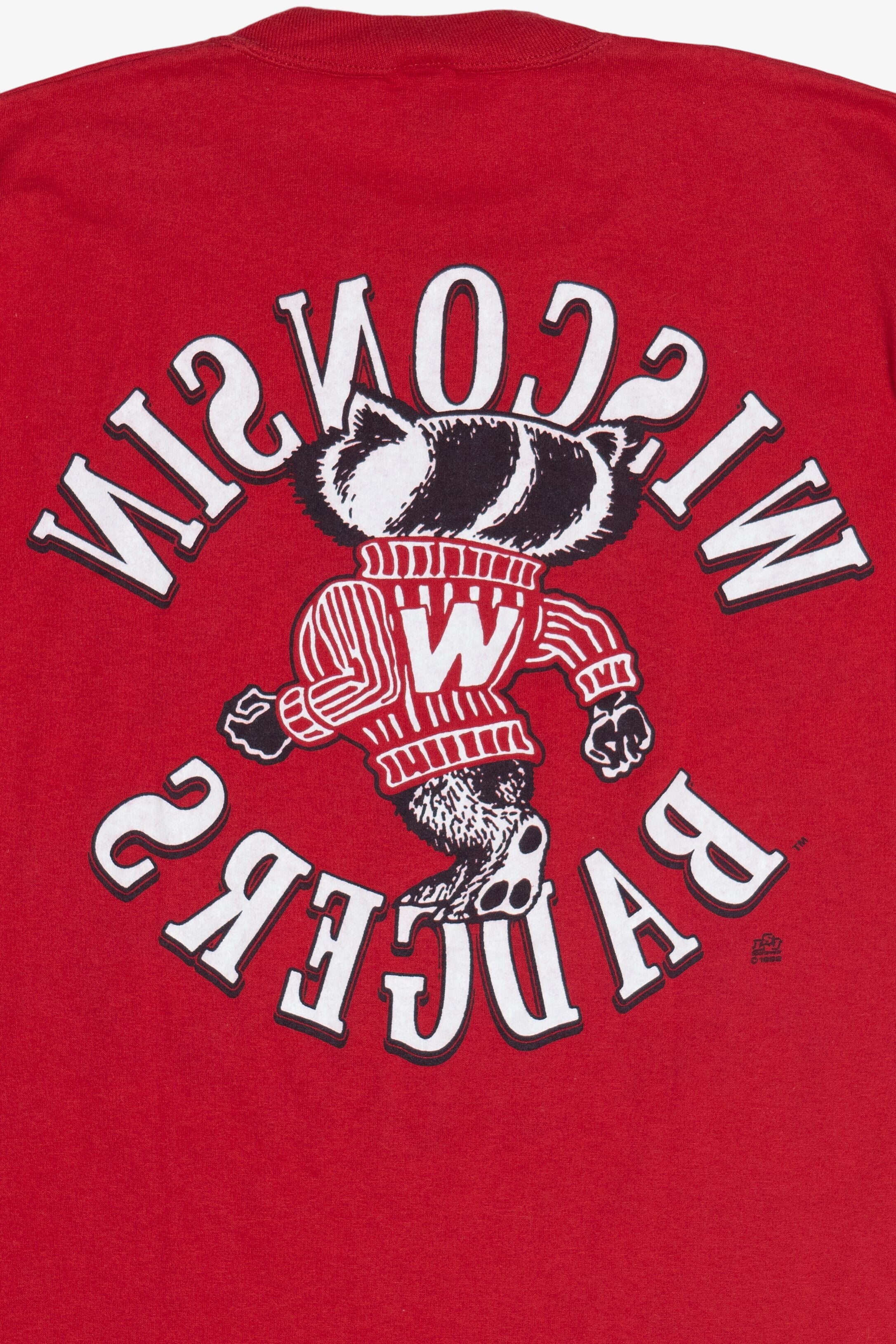 Vintage "Wisconsin Badgers" University Of Madison Mascot Front/Back Print T-Shirt (1990s)