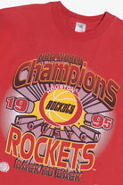 Vintage 1995 NBA Champions Houston Rockets "Back To Back" Single Stitch T-Shirt (1990s)