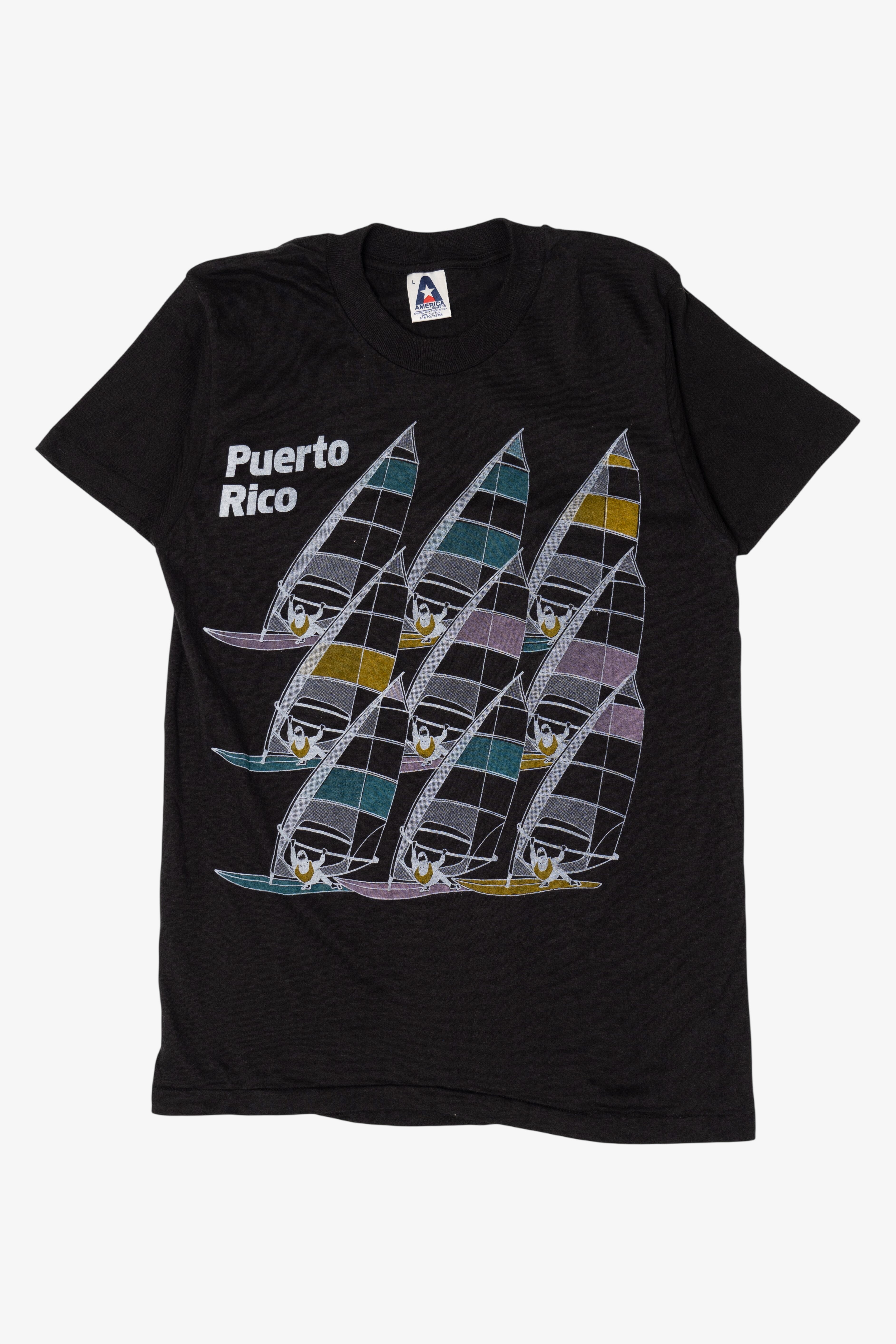 Vintage Puerto Rico Sailboats Single Stitch T-Shirt (1990s)