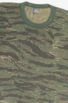Vintage Tiger Stripe Camo Ringer Neck Single Stitch T-Shirt (1990s)