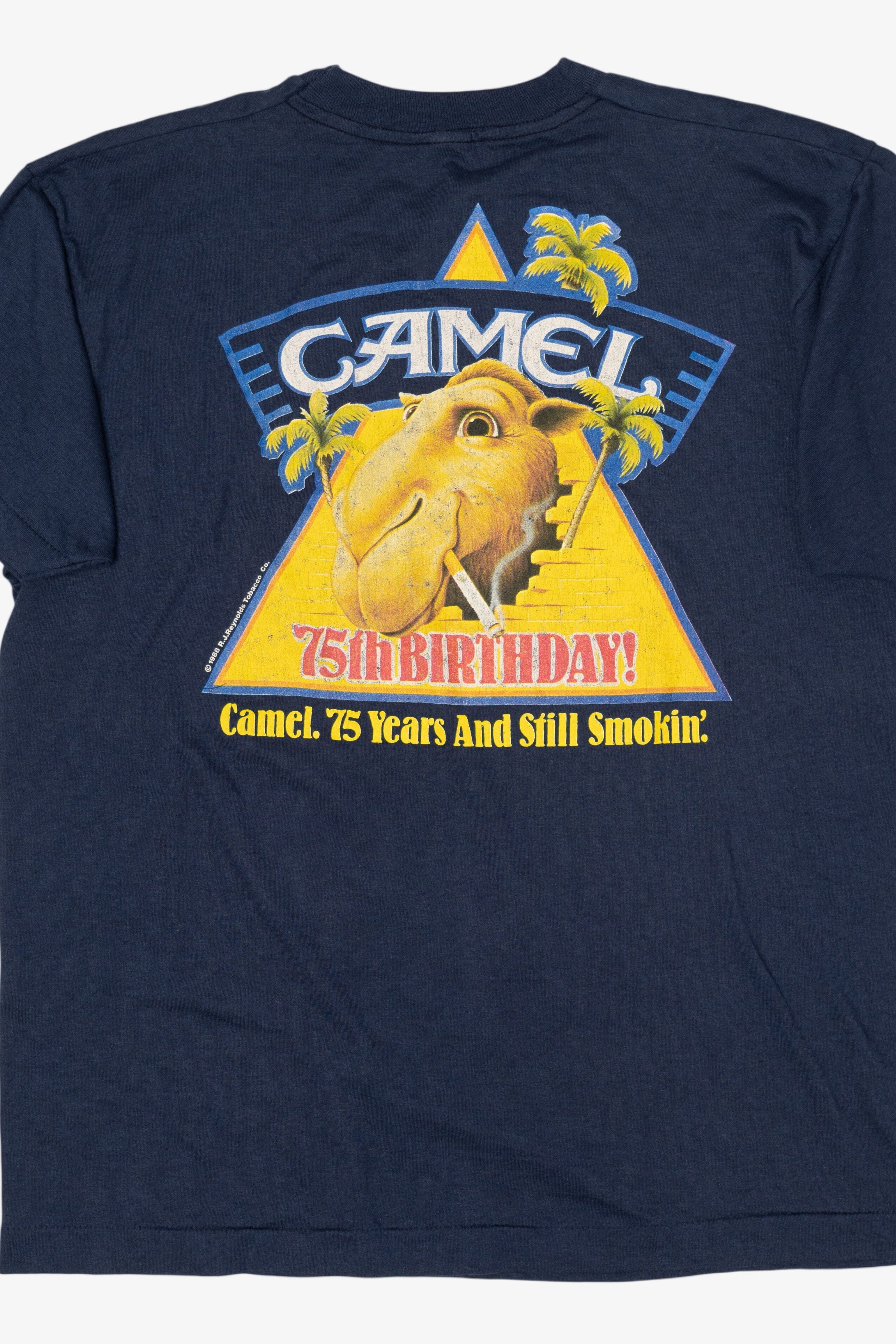 Vintage Navy Blue Camel 75th Anniversary T-Shirt (1980s)
