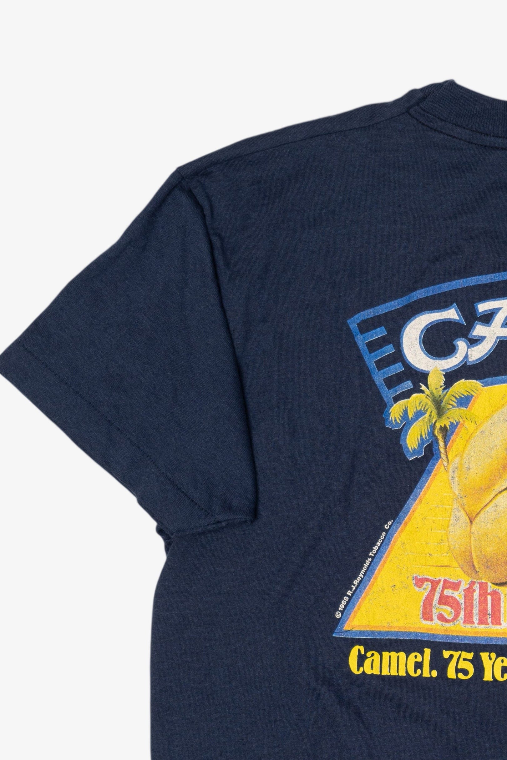 Vintage Navy Blue Camel 75th Anniversary T-Shirt (1980s)