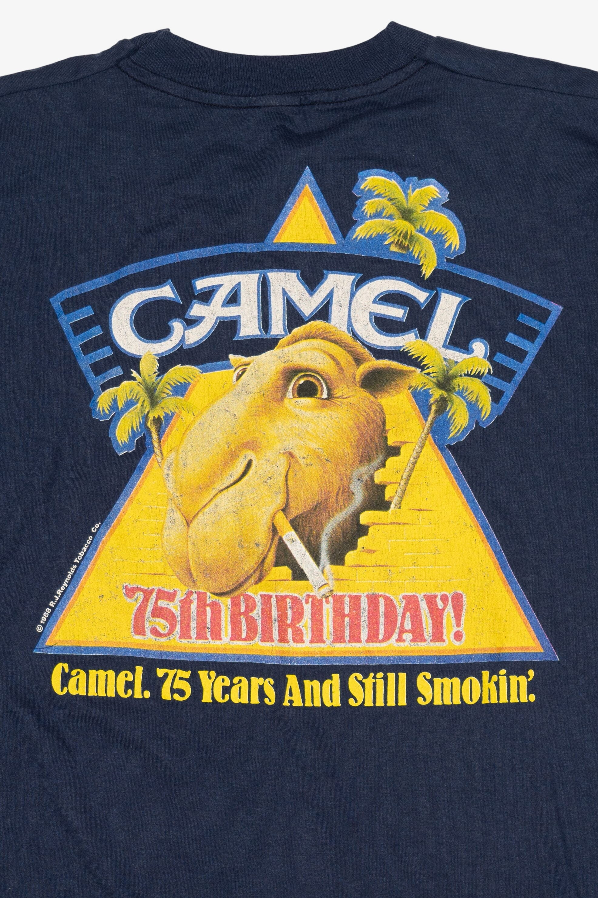 Vintage Navy Blue Camel 75th Anniversary T-Shirt (1980s)