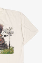 Vintage Train Railroad Crossing Single Stitch T-Shirt (1990s)