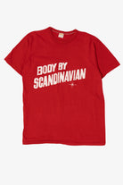 Vintage Red "Body By Scandinavian" Sportswear T-Shirt (1970s)