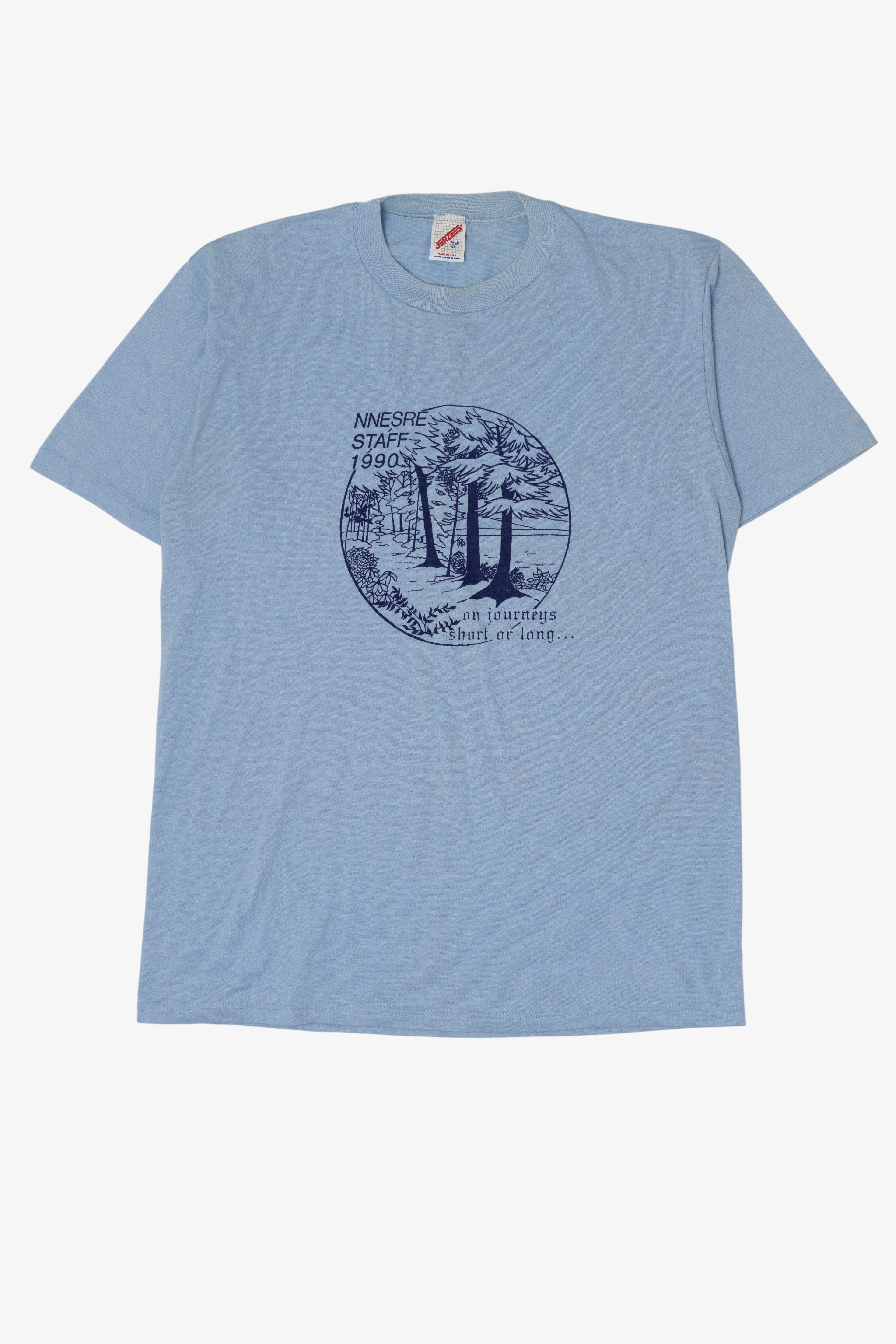 Vintage NNESRE Staff "On Journeys Short Or Long..." Single Stitch T-Shirt (1990s)