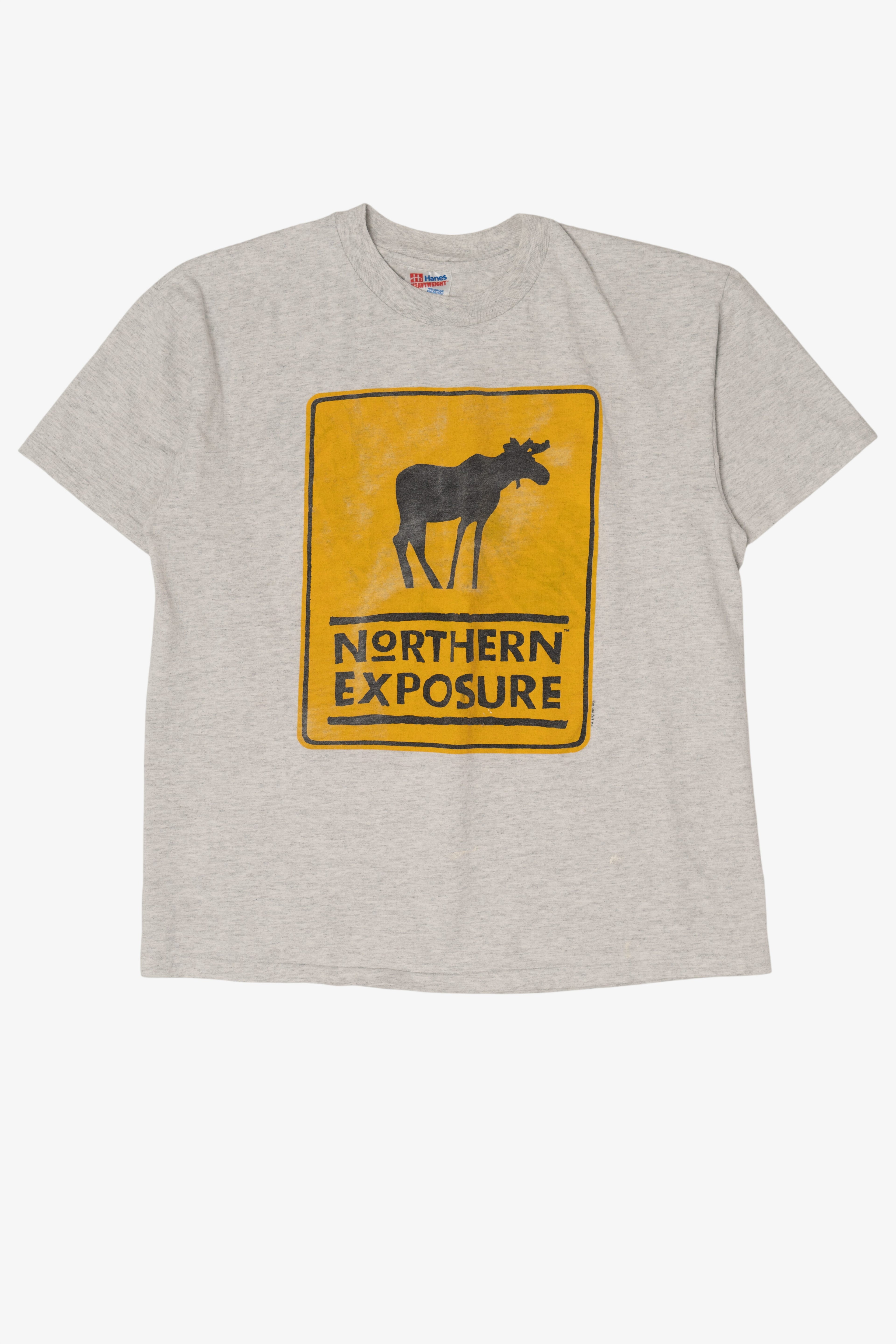 Vintage Northern Exposure Moose Crossing Sign T-Shirt (1990s)