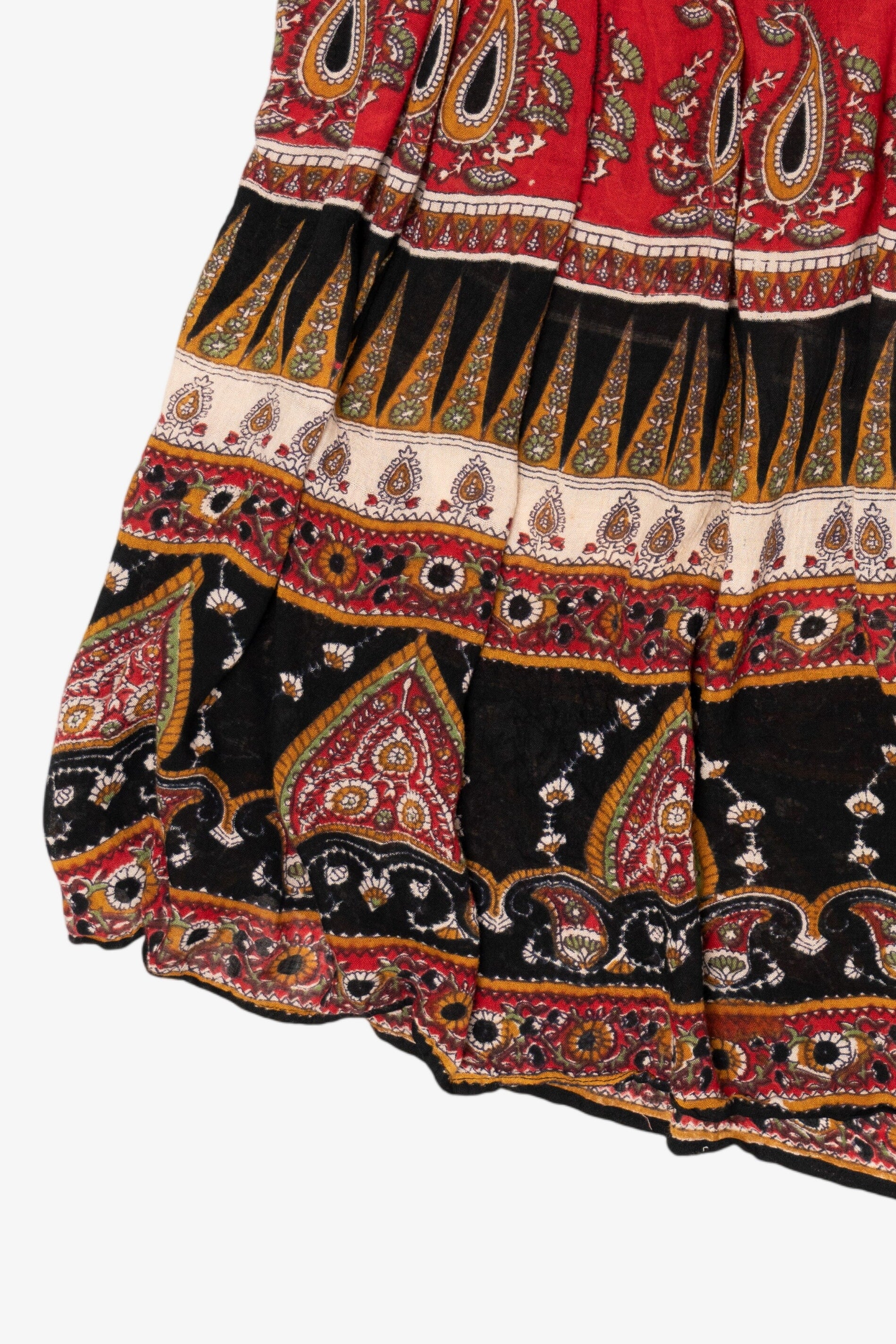 Vintage Red And Black Cotton Charm Skirt (1990s)