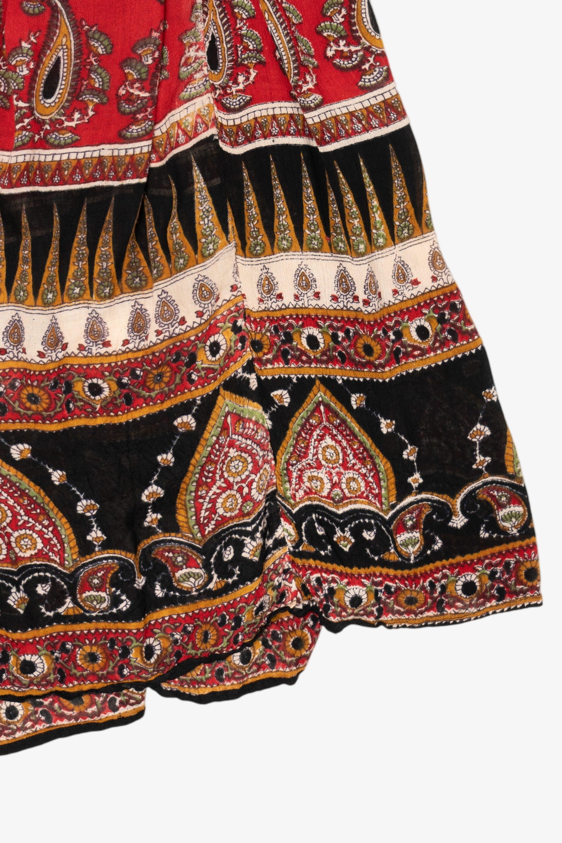Vintage Red And Black Cotton Charm Skirt (1990s)