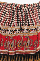 Vintage Red And Black Cotton Charm Skirt (1990s)