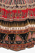 Vintage Red And Black Cotton Charm Skirt (1990s)