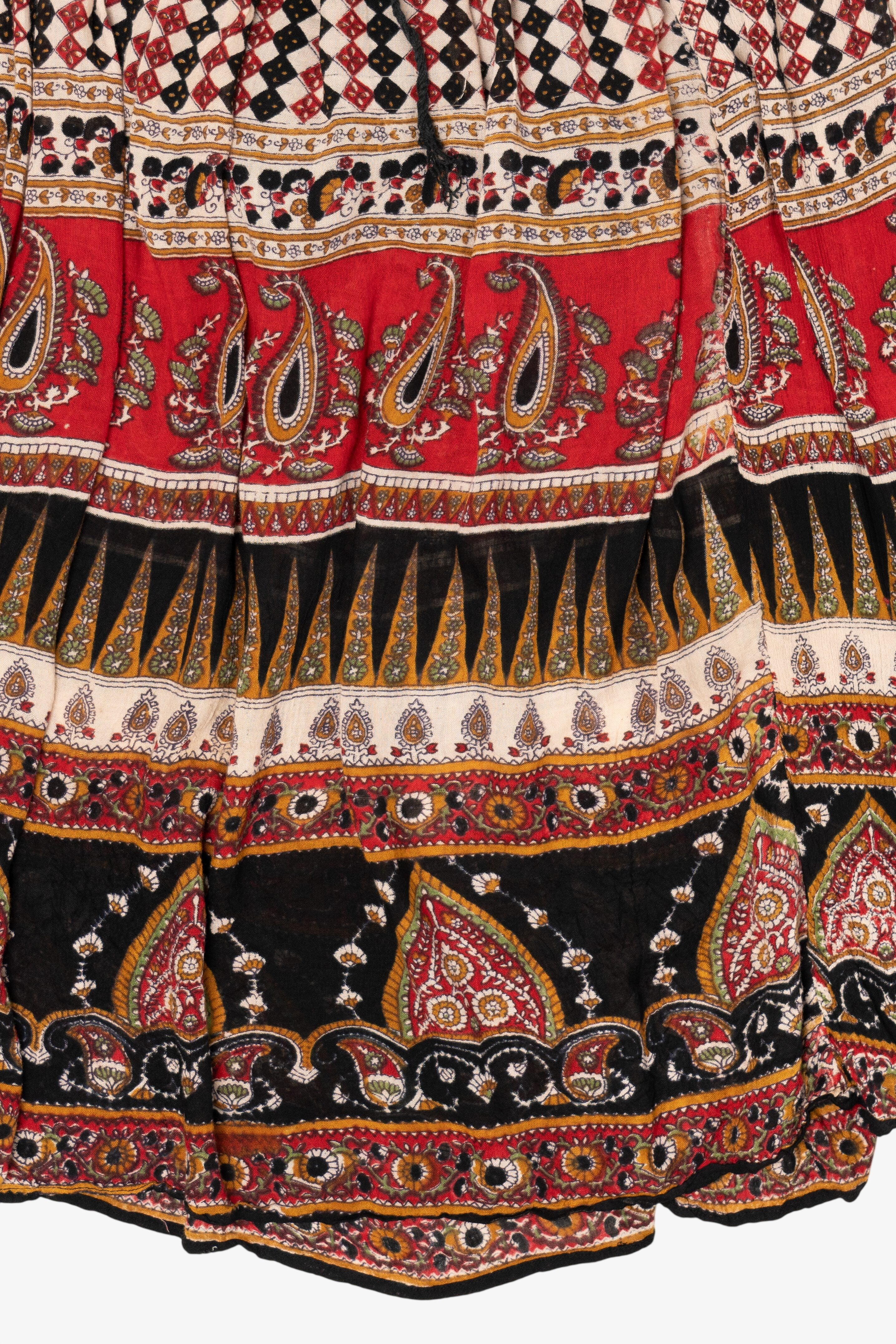 Vintage Red And Black Cotton Charm Skirt (1990s)