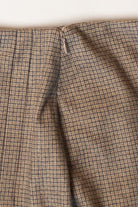Brown Plaid Pleated Midi Skirt (2000s)