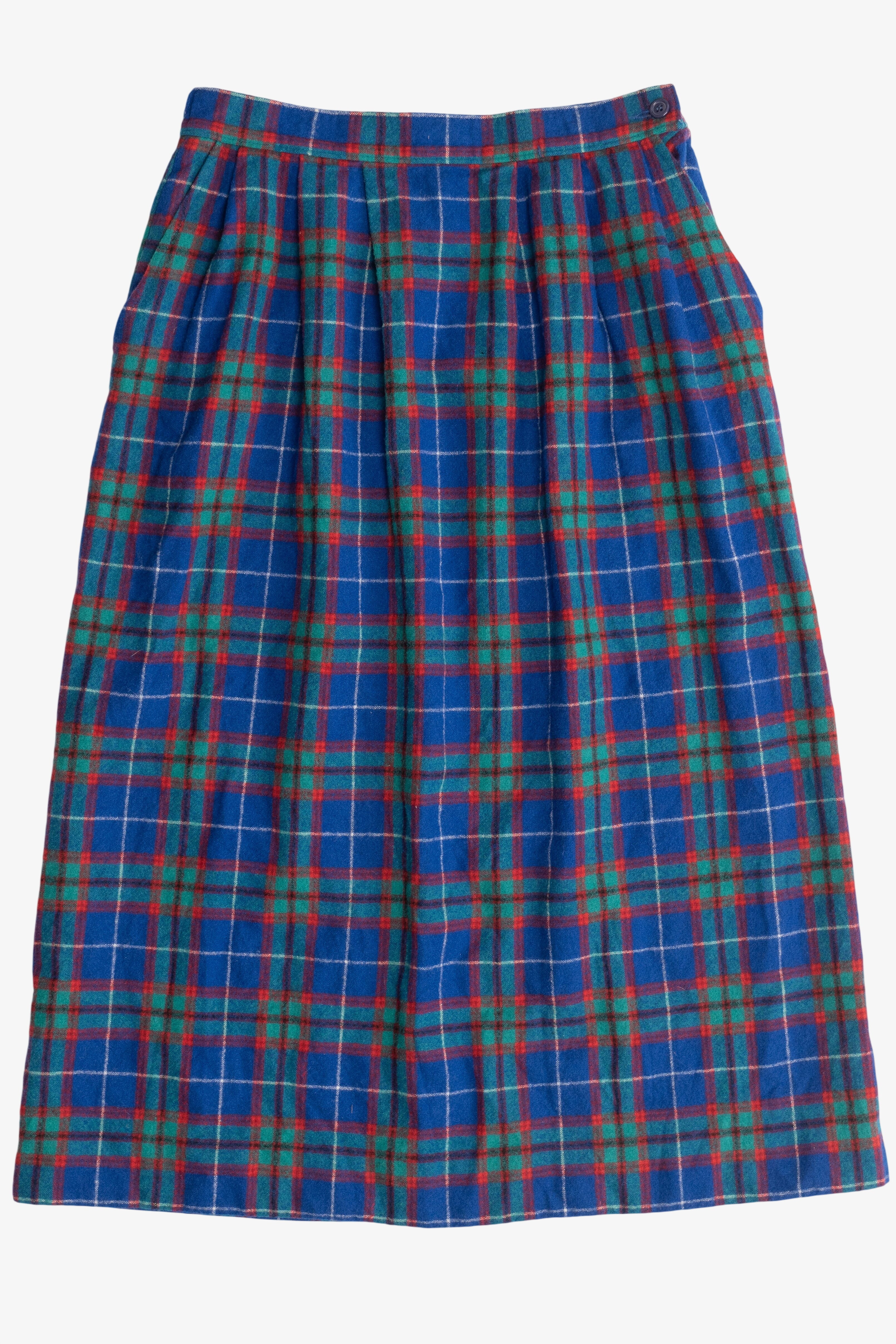 Vintage Pendleton Plaid Wool Midi Skirt (1980s)